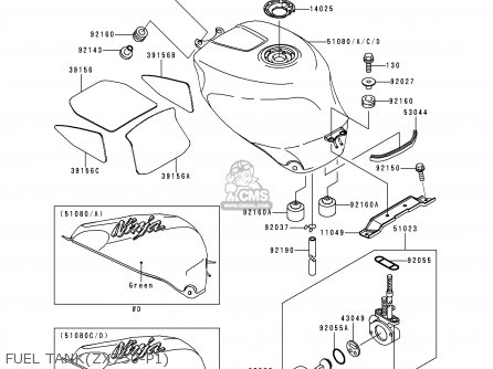 FUEL TANK(ZX750-P1) - ZX750P1 NINJA ZX7R 1996 USA CALIFORNIA CANADA