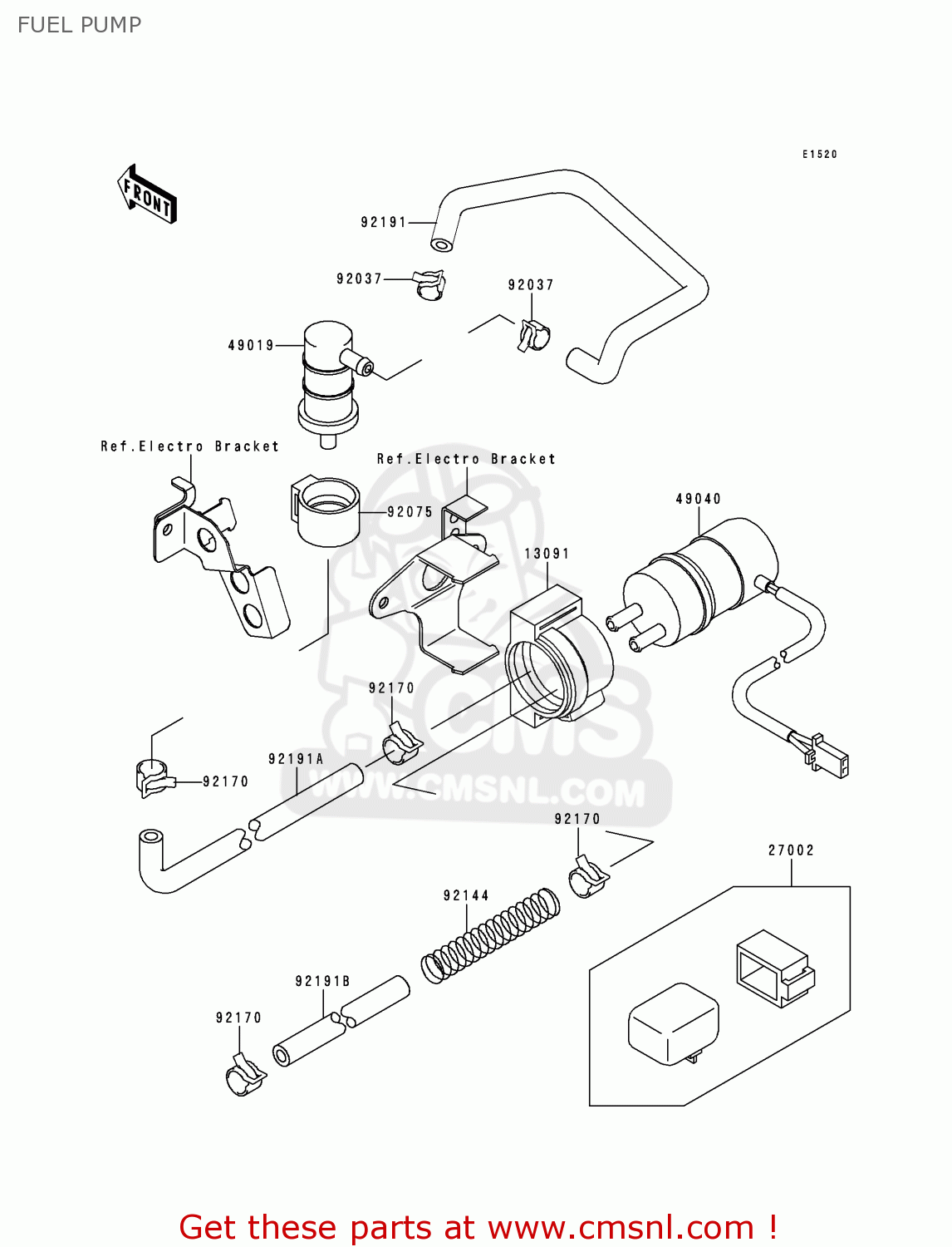 FUEL PUMP ZX750P2 NINJA ZX7R 1997 EUROPE UK FR NL AR FG GR IT NR SD SP ST