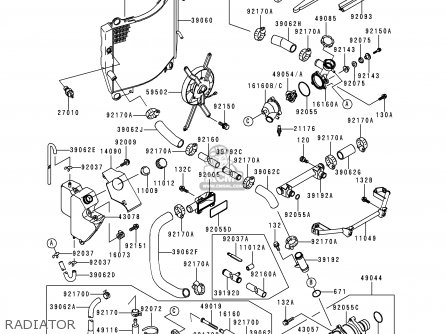 RADIATOR - ZX750P2 NINJA ZX7R 1997 EUROPE UK FR NL AR FG GR IT NR SD SP ST
