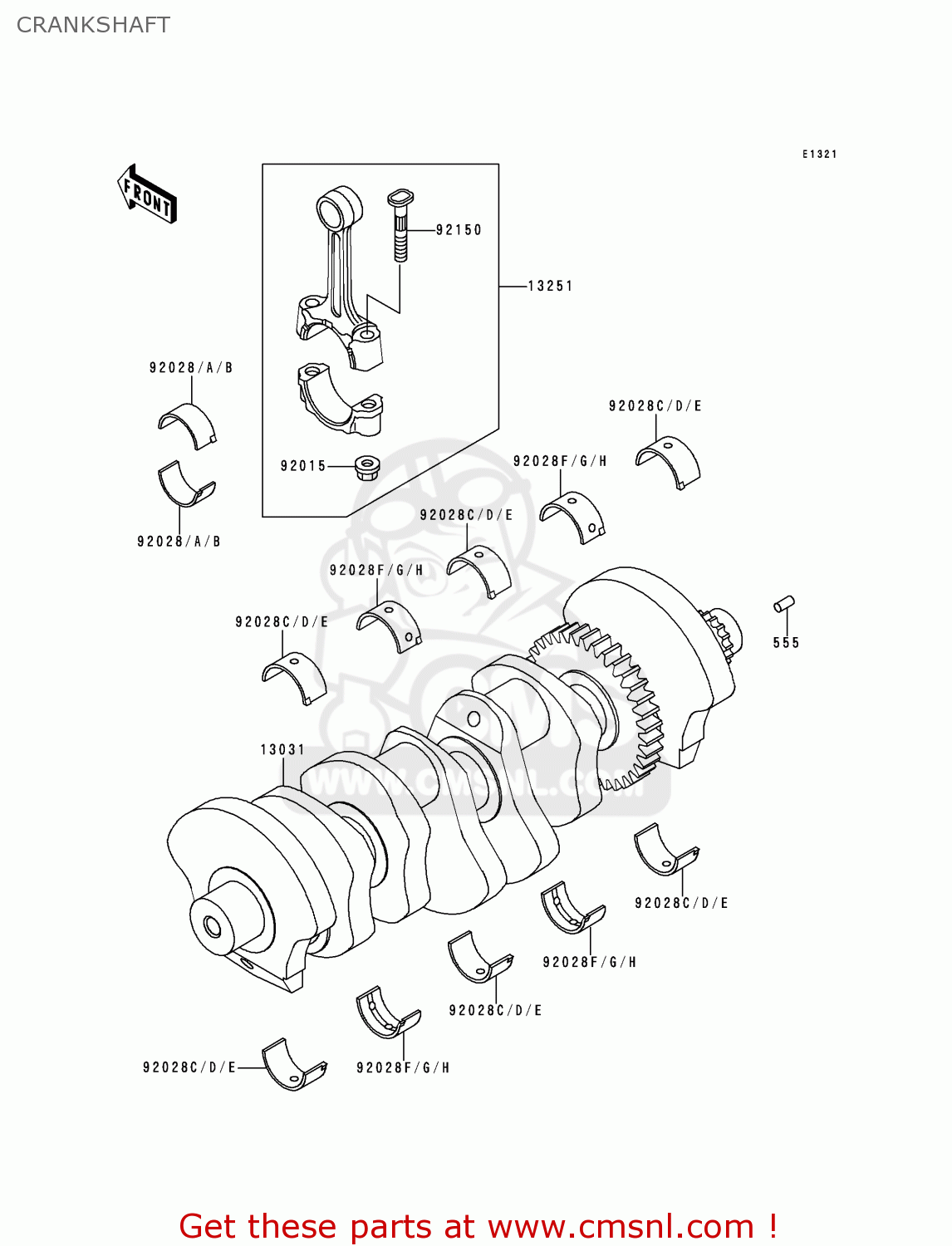 CRANKSHAFT ZX750P2 NINJA ZX7R 1997 USA CALIFORNIA CANADA