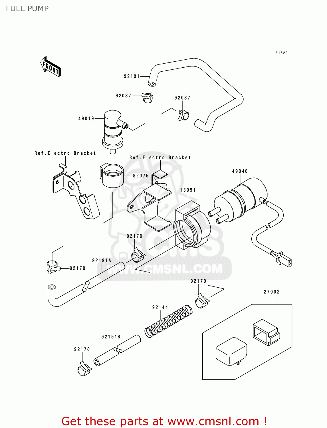 FUEL PUMP ZX750P2 NINJA ZX7R 1997 USA CALIFORNIA CANADA