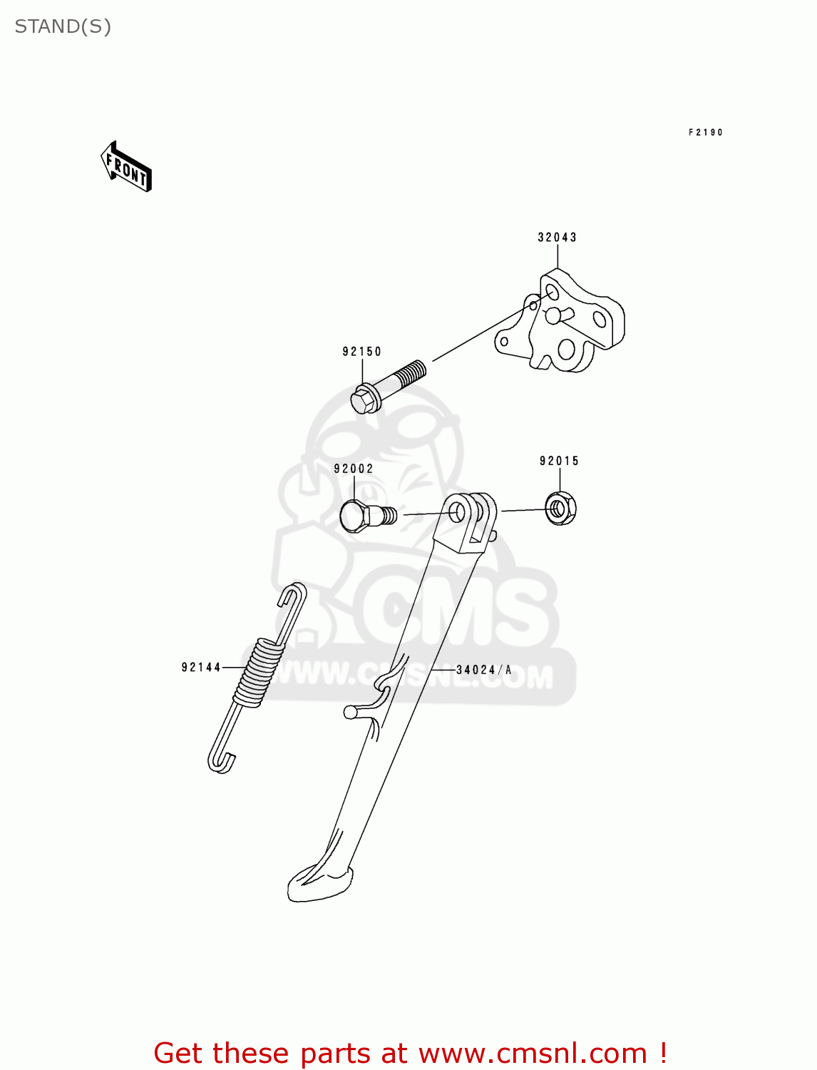 STAND(S) ZX750P2 NINJA ZX7R 1997 USA CALIFORNIA CANADA