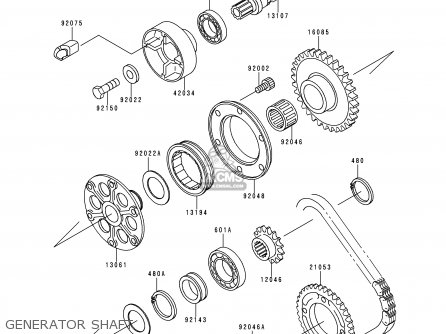 GENERATOR SHAFT - ZX750P2 NINJA ZX7R 1997 USA CALIFORNIA CANADA