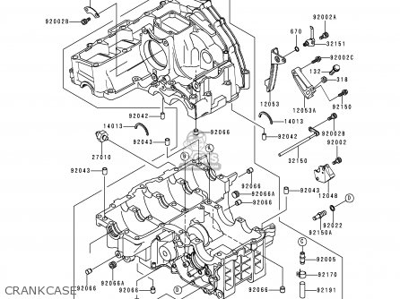 CRANKCASE - ZX750P2 NINJA ZX7R 1997 USA CALIFORNIA CANADA