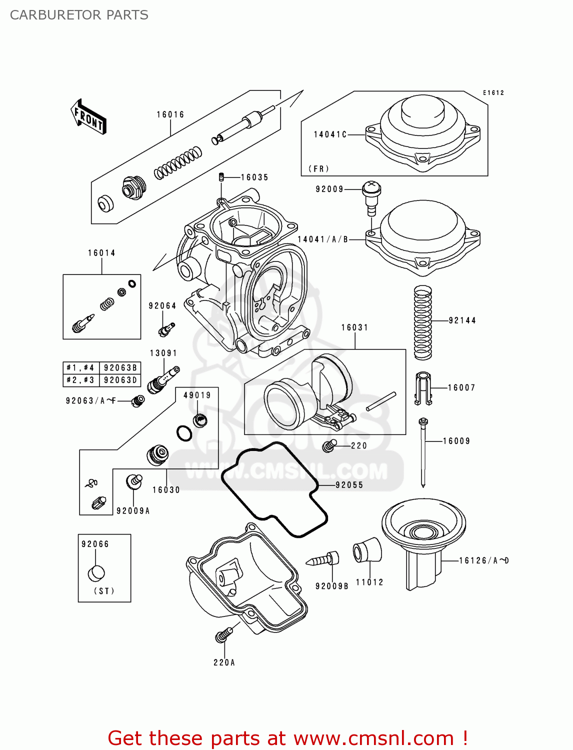 CARBURETOR PARTS ZX750P3 NINJA ZX7R 1998 EUROPE UK FR NL AR FG GR IT NR SD SP ST