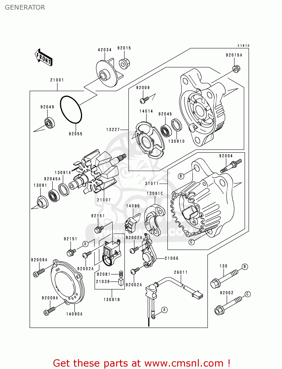 GENERATOR ZX750P3 NINJA ZX7R 1998 EUROPE UK FR NL AR FG GR IT NR SD SP ST