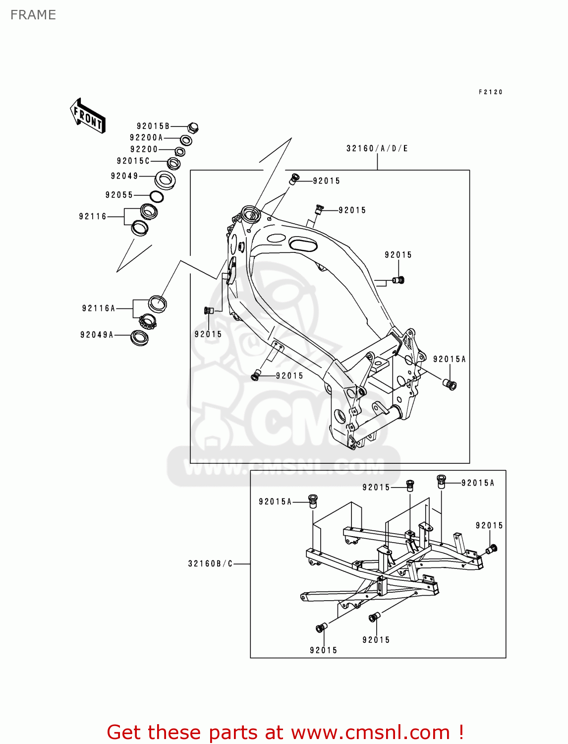 FRAME ZX750P3 NINJA ZX7R 1998 EUROPE UK FR NL AR FG GR IT NR SD SP ST
