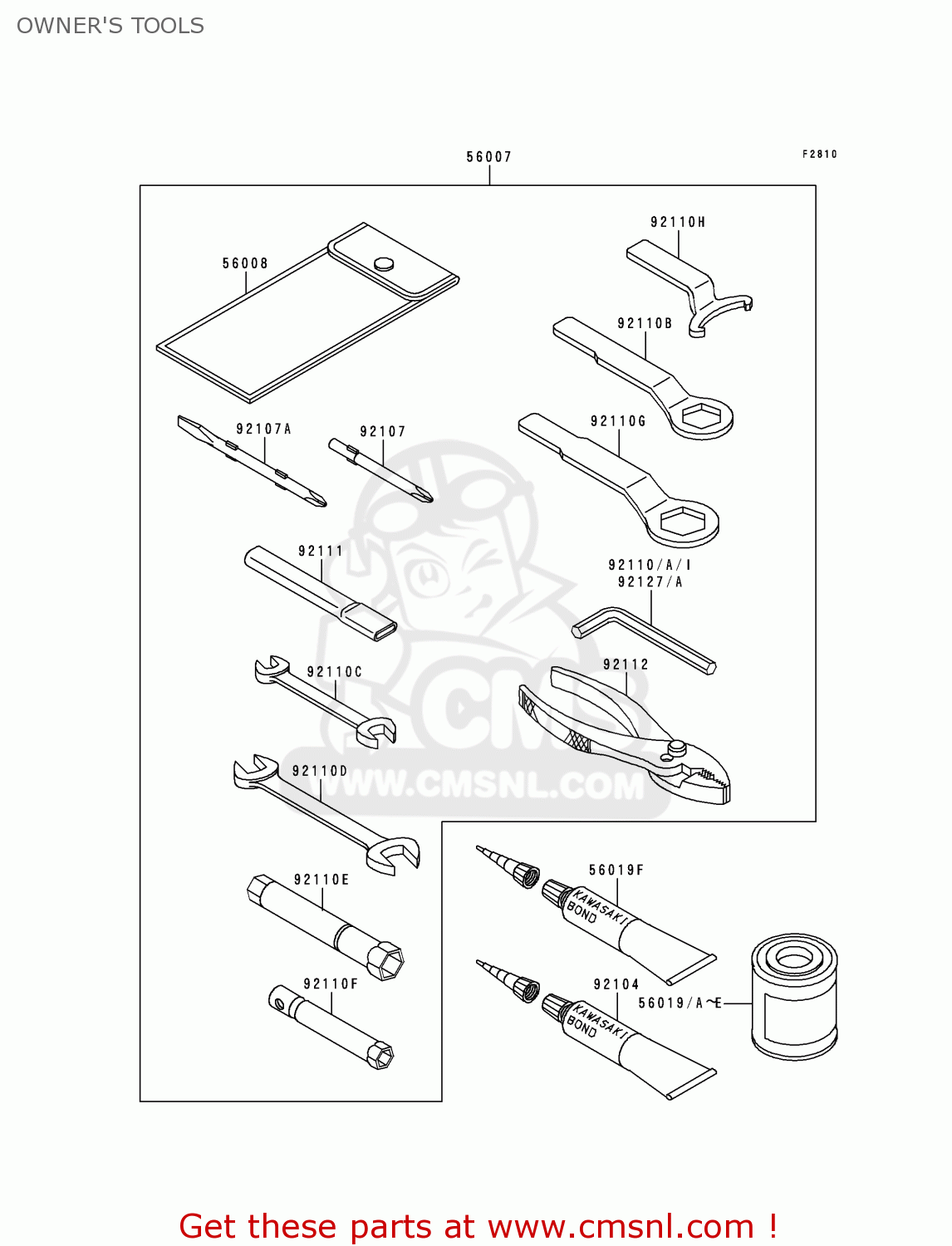OWNER'S TOOLS ZX750P3 NINJA ZX7R 1998 EUROPE UK FR NL AR FG GR IT NR SD SP ST