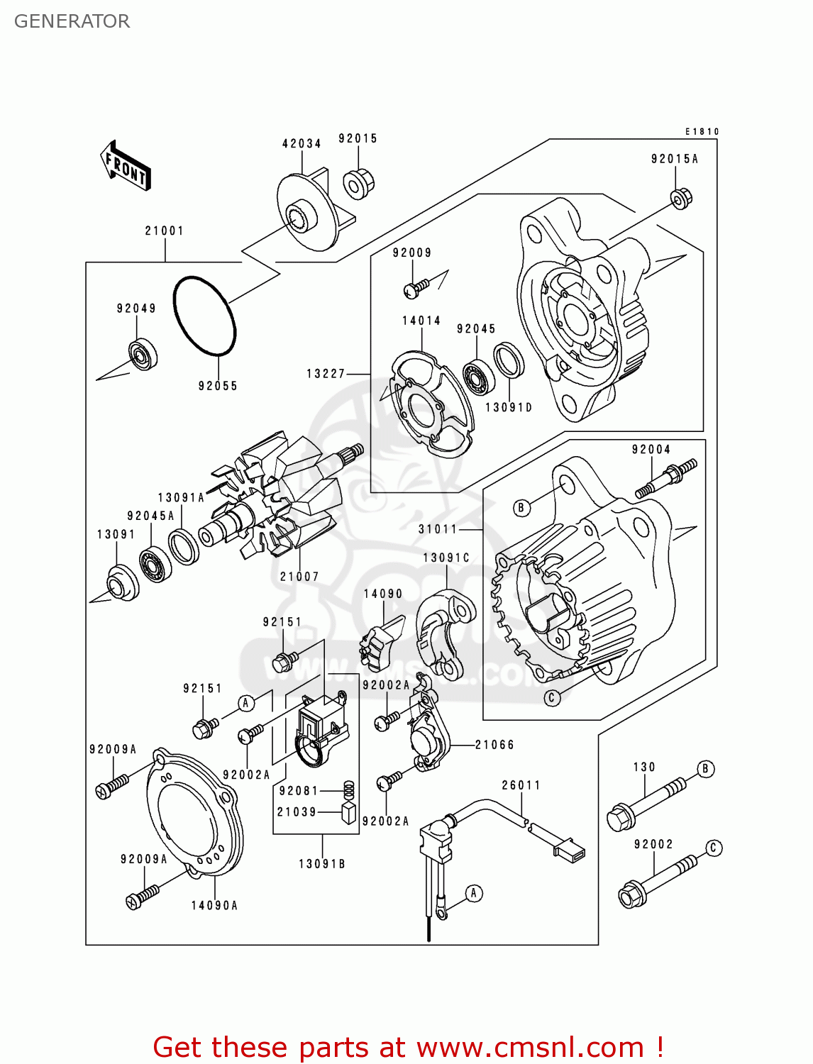 GENERATOR ZX750P3 NINJA ZX7R 1998 USA CALIFORNIA CANADA