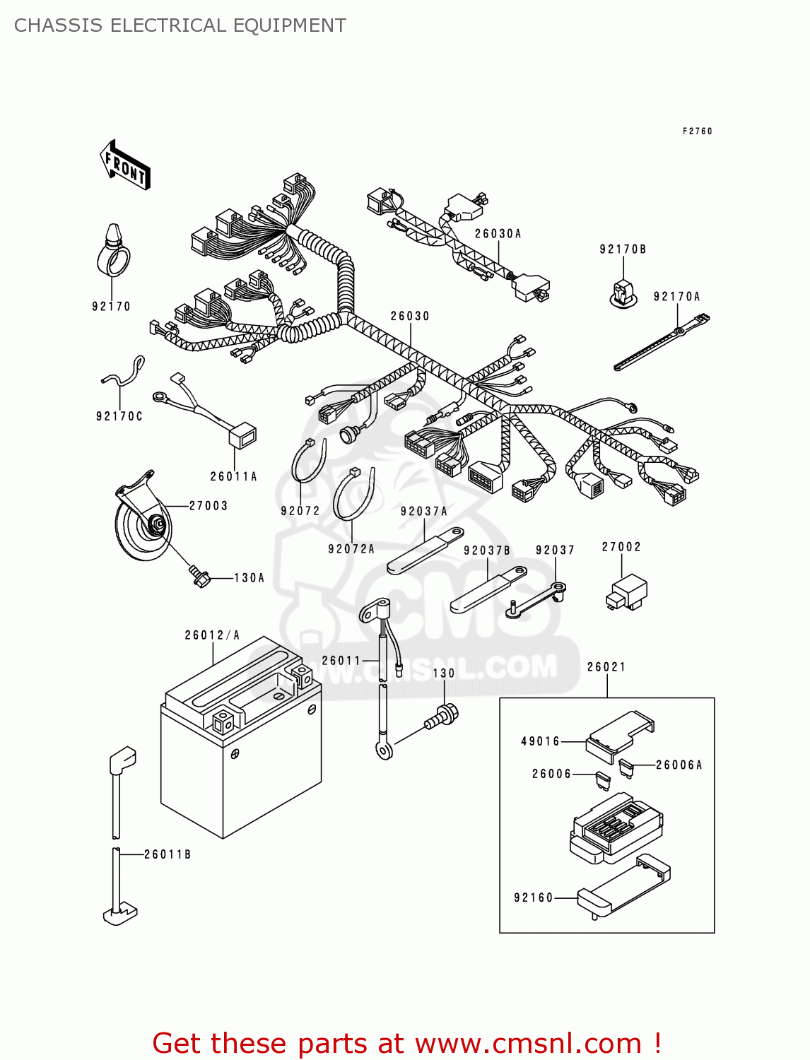 CHASSIS ELECTRICAL EQUIPMENT ZX750P3 NINJA ZX7R 1998 USA CALIFORNIA CANADA