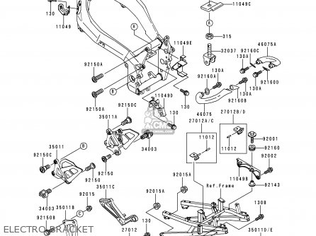 ELECTRO BRACKET - ZX750P3 NINJA ZX7R 1998 USA CALIFORNIA CANADA