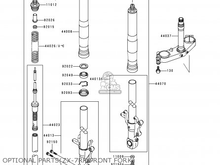 OPTIONAL PARTS(ZX-7RR FRONT FORK) - ZX750P3 NINJA ZX7R 1998 USA CALIFORNIA CANADA