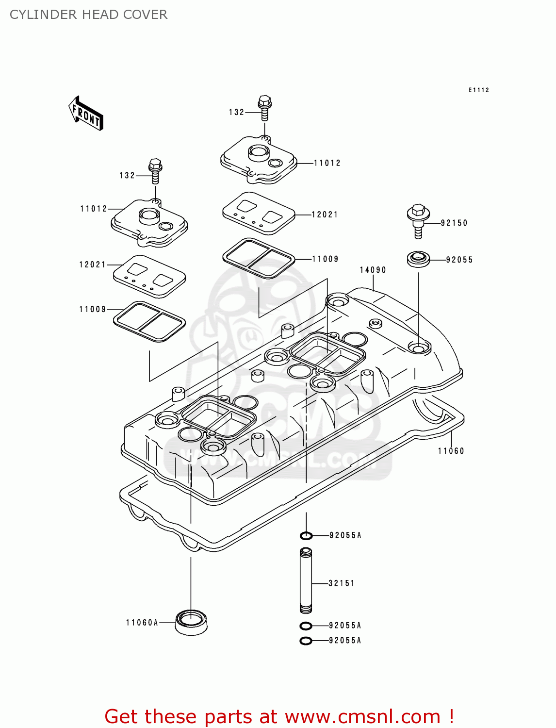 CYLINDER HEAD COVER ZX750P4 NINJA ZX7R 1999 EUROPE UK FR NL AR FG GR IT NR SD SP ST