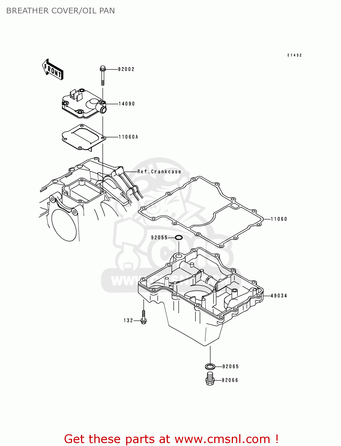BREATHER COVER/OIL PAN ZX750P4 NINJA ZX7R 1999 EUROPE UK FR NL AR FG GR IT NR SD SP ST