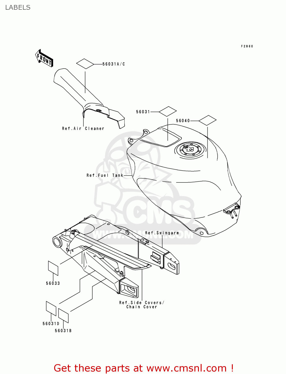 LABELS ZX750P4 NINJA ZX7R 1999 EUROPE UK FR NL AR FG GR IT NR SD SP ST