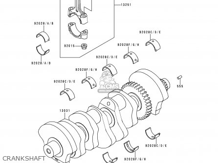 CRANKSHAFT - ZX750P4 NINJA ZX7R 1999 EUROPE UK FR NL AR FG GR IT NR SD SP ST