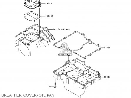 BREATHER COVER/OIL PAN - ZX750P4 NINJA ZX7R 1999 EUROPE UK FR NL AR FG GR IT NR SD SP ST