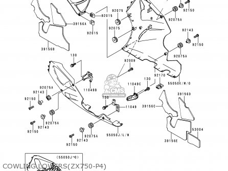 COWLING LOWERS(ZX750-P4) - ZX750P4 NINJA ZX7R 1999 EUROPE UK FR NL AR FG GR IT NR SD SP ST