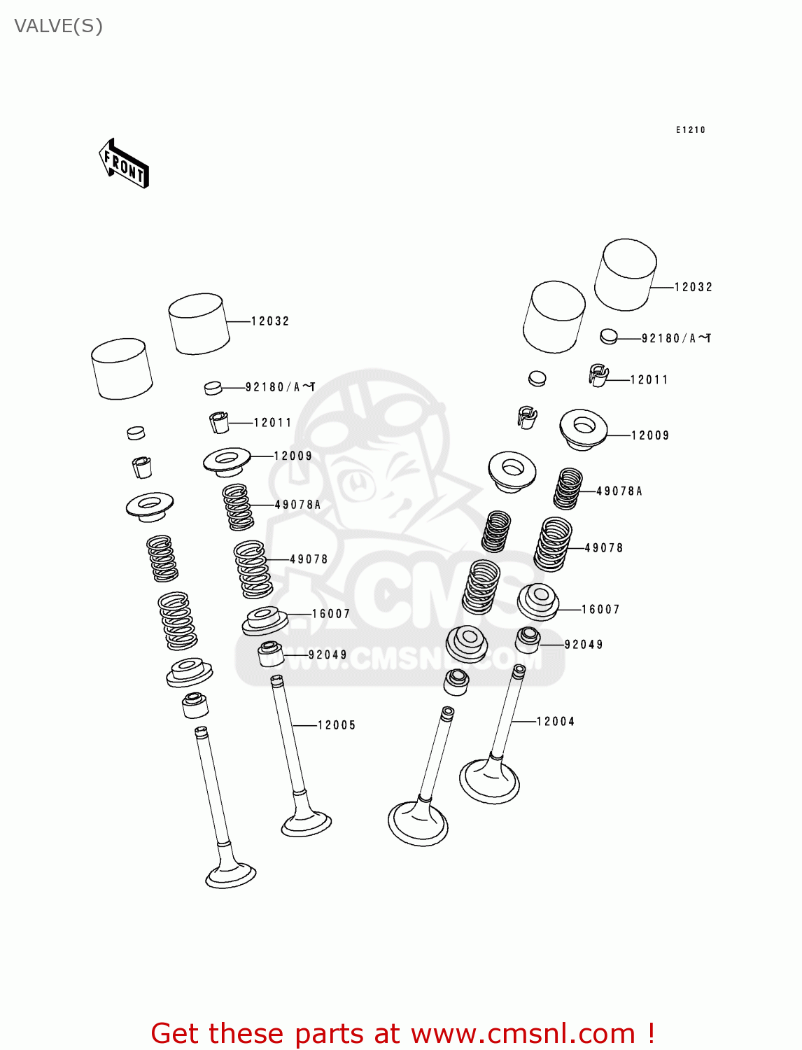 VALVE(S) ZX750P4 NINJA ZX7R 1999 USA CALIFORNIA CANADA
