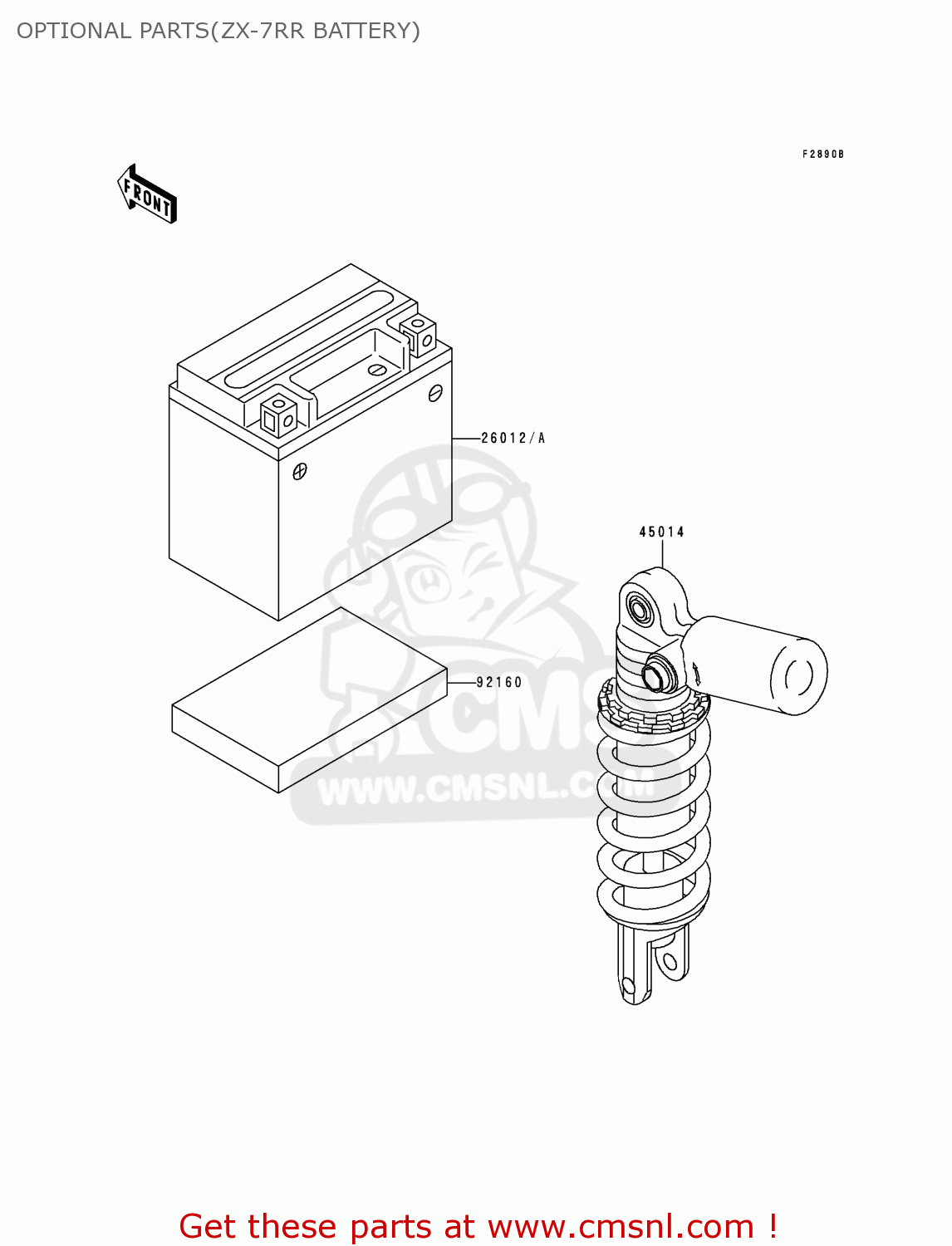 OPTIONAL PARTS(ZX-7RR BATTERY) ZX750P4 NINJA ZX7R 1999 USA CALIFORNIA CANADA