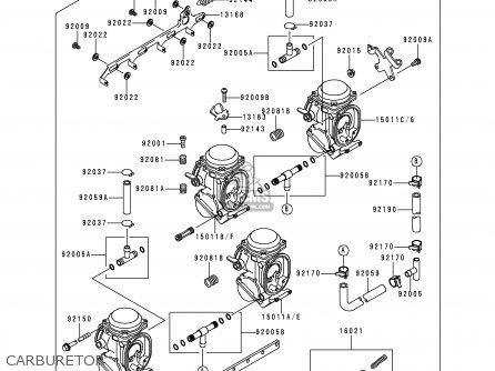 CARBURETOR - ZX750P4 NINJA ZX7R 1999 USA CALIFORNIA CANADA