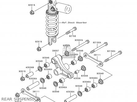 REAR SUSPENSION - ZX750P4 NINJA ZX7R 1999 USA CALIFORNIA CANADA