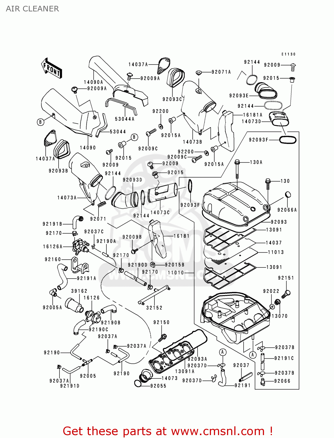 AIR CLEANER ZX750P5 NINJA ZX7R 2000 EUROPE UK FR NL AR FG GR IT NR SP ST