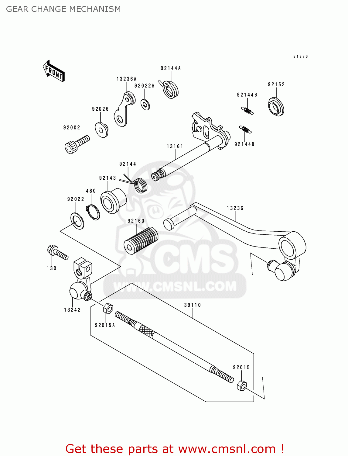 GEAR CHANGE MECHANISM ZX750P5 NINJA ZX7R 2000 EUROPE UK FR NL AR FG GR IT NR SP ST