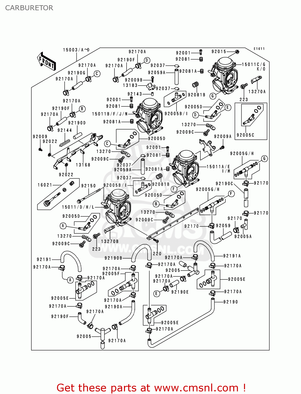CARBURETOR ZX750P5 NINJA ZX7R 2000 EUROPE UK FR NL AR FG GR IT NR SP ST