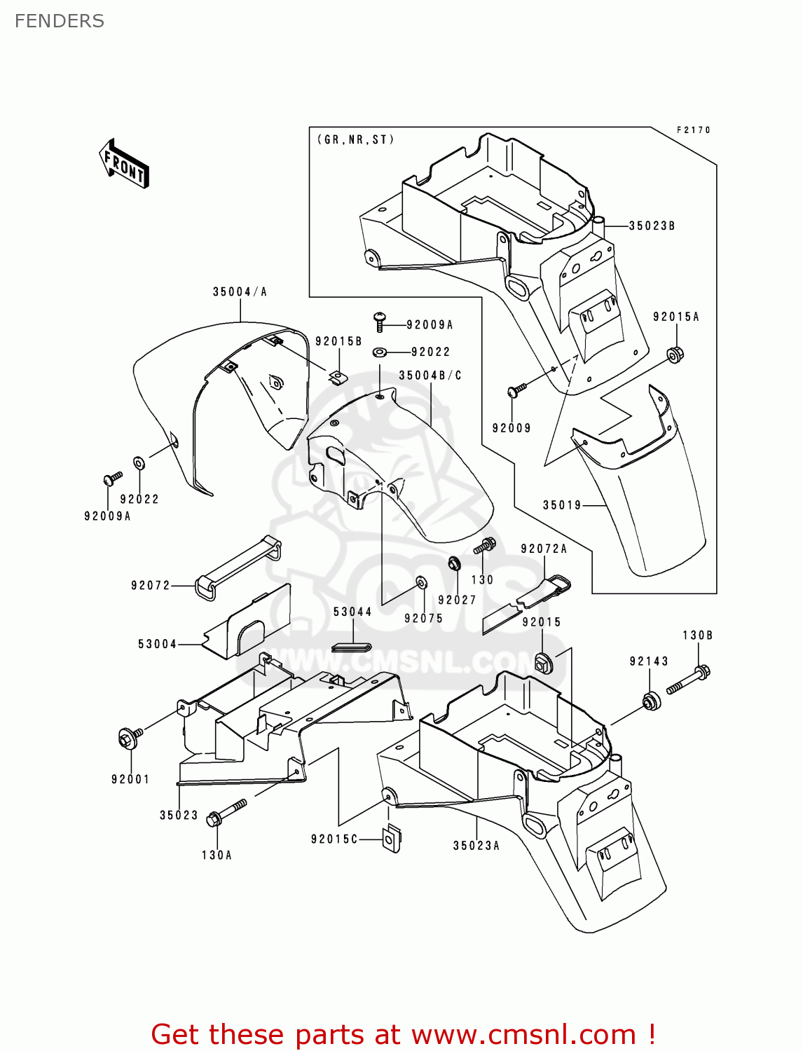 FENDERS ZX750P5 NINJA ZX7R 2000 EUROPE UK FR NL AR FG GR IT NR SP ST
