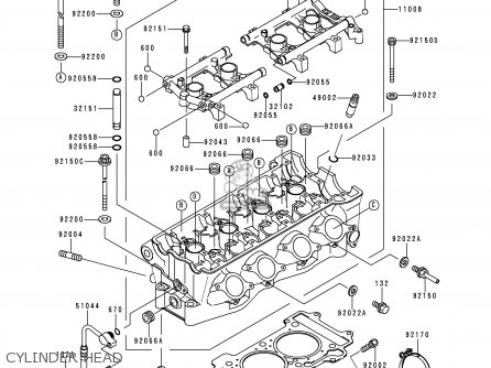 CYLINDER HEAD - ZX750P5 NINJA ZX7R 2000 EUROPE UK FR NL AR FG GR IT NR SP ST