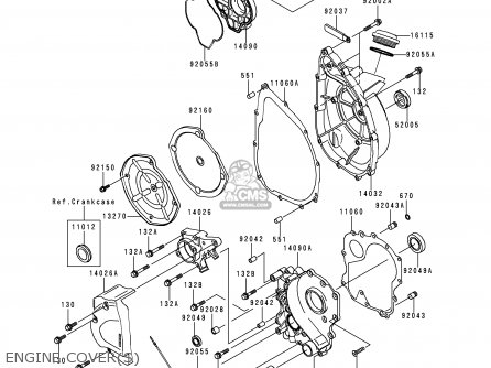 ENGINE COVER(S) - ZX750P5 NINJA ZX7R 2000 EUROPE UK FR NL AR FG GR IT NR SP ST