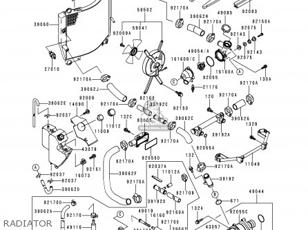 RADIATOR - ZX750P5 NINJA ZX7R 2000 EUROPE UK FR NL AR FG GR IT NR SP ST