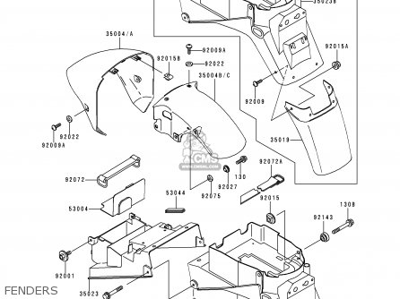 FENDERS - ZX750P5 NINJA ZX7R 2000 EUROPE UK FR NL AR FG GR IT NR SP ST