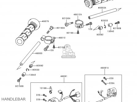 HANDLEBAR - ZX750P5 NINJA ZX7R 2000 EUROPE UK FR NL AR FG GR IT NR SP ST