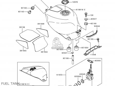 FUEL TANK - ZX750P5 NINJA ZX7R 2000 EUROPE UK FR NL AR FG GR IT NR SP ST
