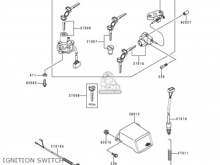IGNITION SWITCH - ZX750P5 NINJA ZX7R 2000 EUROPE UK FR NL AR FG GR IT NR SP ST