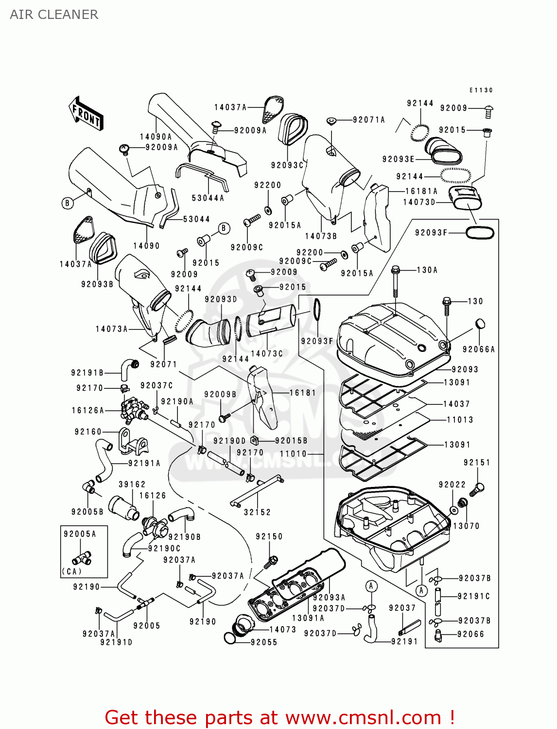 AIR CLEANER ZX750P5 NINJA ZX7R 2000 USA CALIFORNIA CANADA