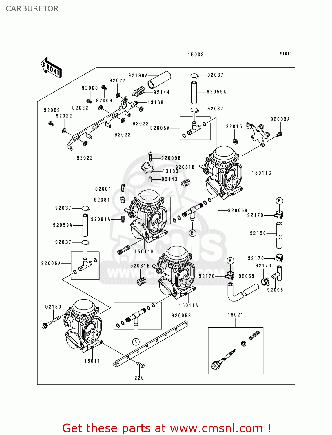 CARBURETOR ZX750P5 NINJA ZX7R 2000 USA CALIFORNIA CANADA