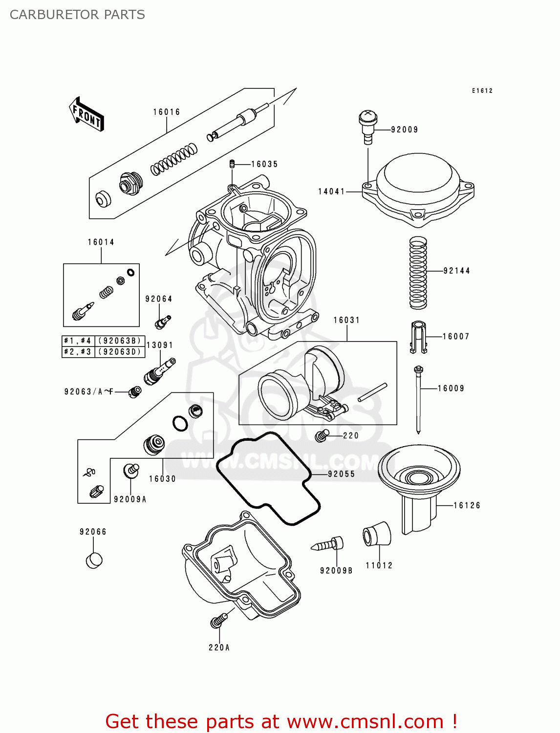 CARBURETOR PARTS ZX750P5 NINJA ZX7R 2000 USA CALIFORNIA CANADA