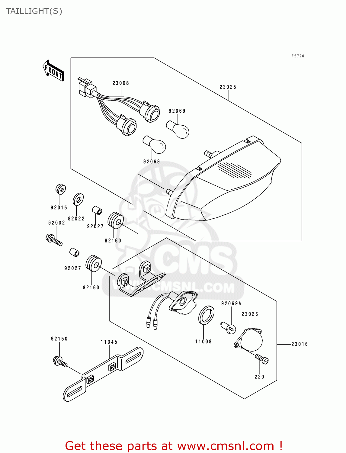 TAILLIGHT(S) ZX750P5 NINJA ZX7R 2000 USA CALIFORNIA CANADA