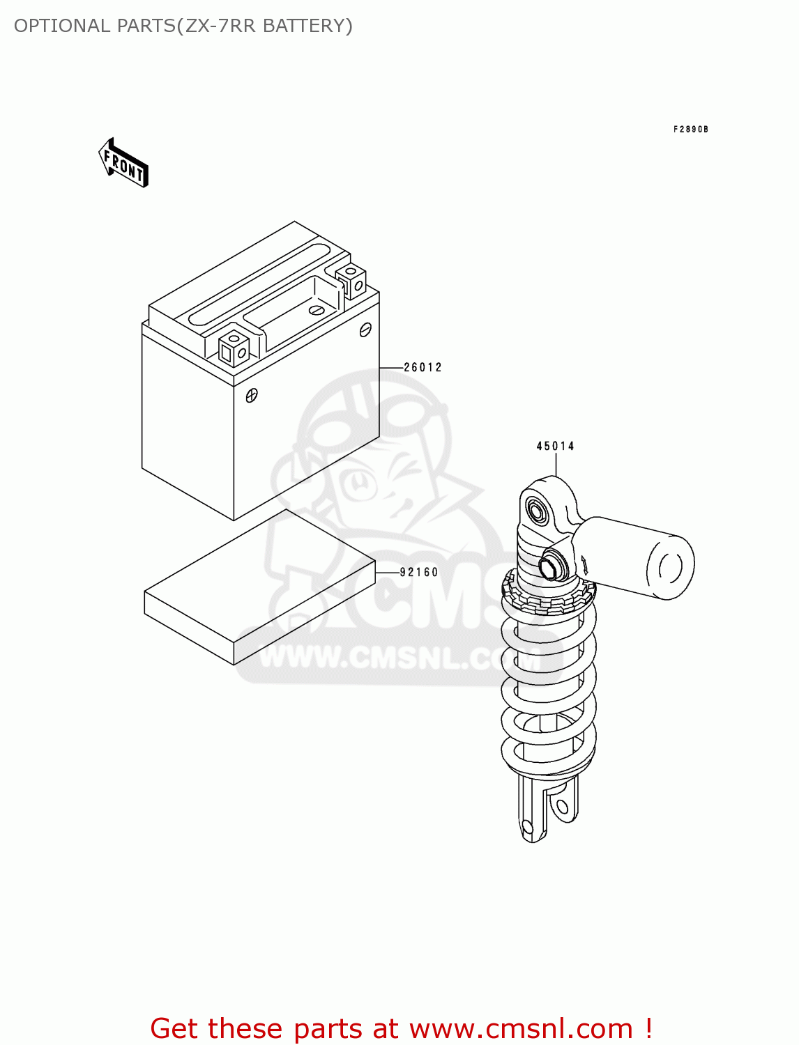 OPTIONAL PARTS(ZX-7RR BATTERY) ZX750P5 NINJA ZX7R 2000 USA CALIFORNIA CANADA
