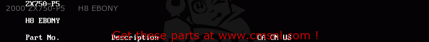 2000 ZX750-P5     H8 EBONY ZX750P5 NINJA ZX7R 2000 USA CALIFORNIA CANADA