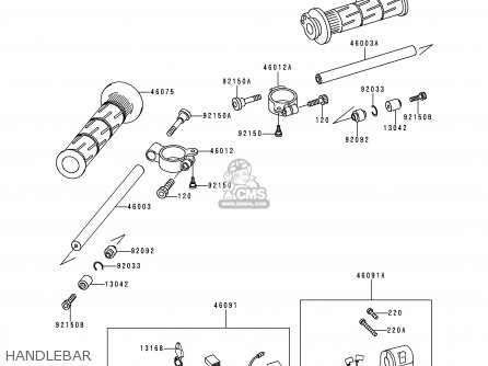 HANDLEBAR - ZX750P5 NINJA ZX7R 2000 USA CALIFORNIA CANADA