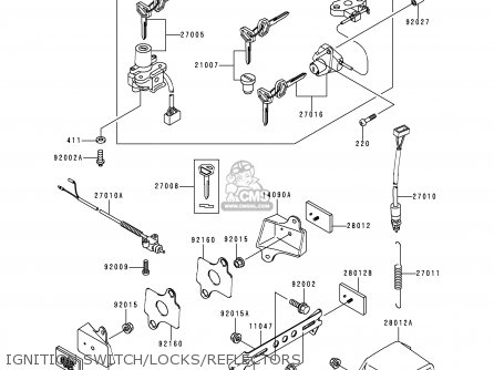IGNITION SWITCH/LOCKS/REFLECTORS - ZX750P5 NINJA ZX7R 2000 USA CALIFORNIA CANADA