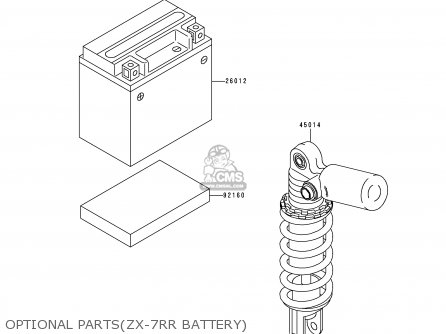 OPTIONAL PARTS(ZX-7RR BATTERY) - ZX750P5 NINJA ZX7R 2000 USA CALIFORNIA CANADA