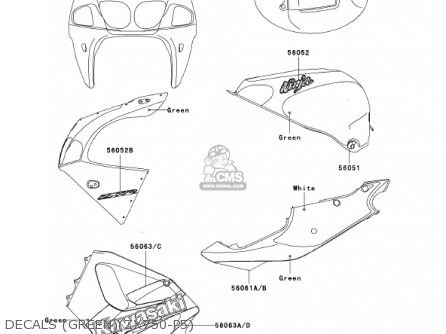 Kawasaki ZX750P6 NINJA ZX7R 2001 USA CALIFORNIA CANADA parts lists