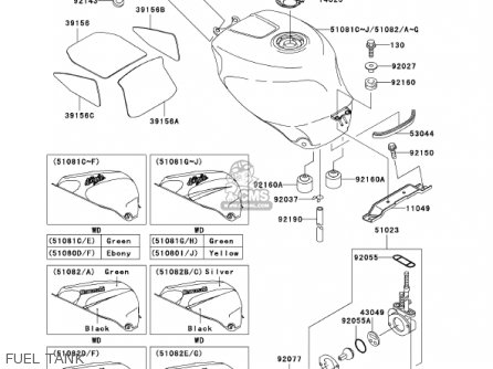 Kawasaki ZX750P6 NINJA ZX7R 2001 USA CALIFORNIA CANADA parts lists