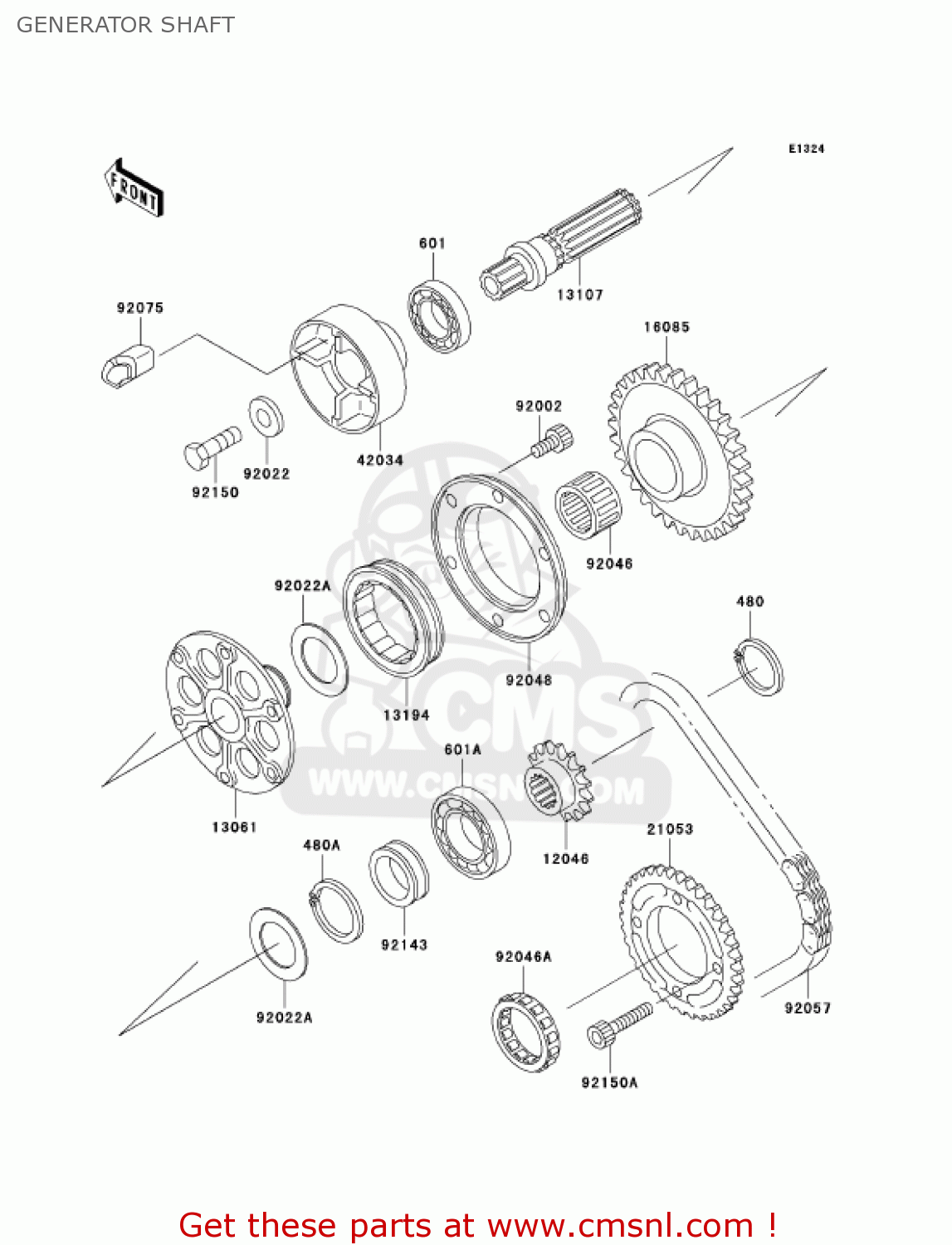 GENERATOR SHAFT ZX750P6 NINJA ZX7R 2001 USA CALIFORNIA CANADA