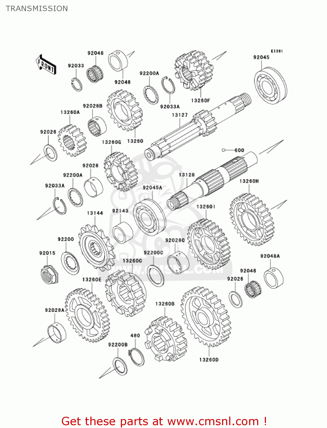 TRANSMISSION ZX750P6 NINJA ZX7R 2001 USA CALIFORNIA CANADA